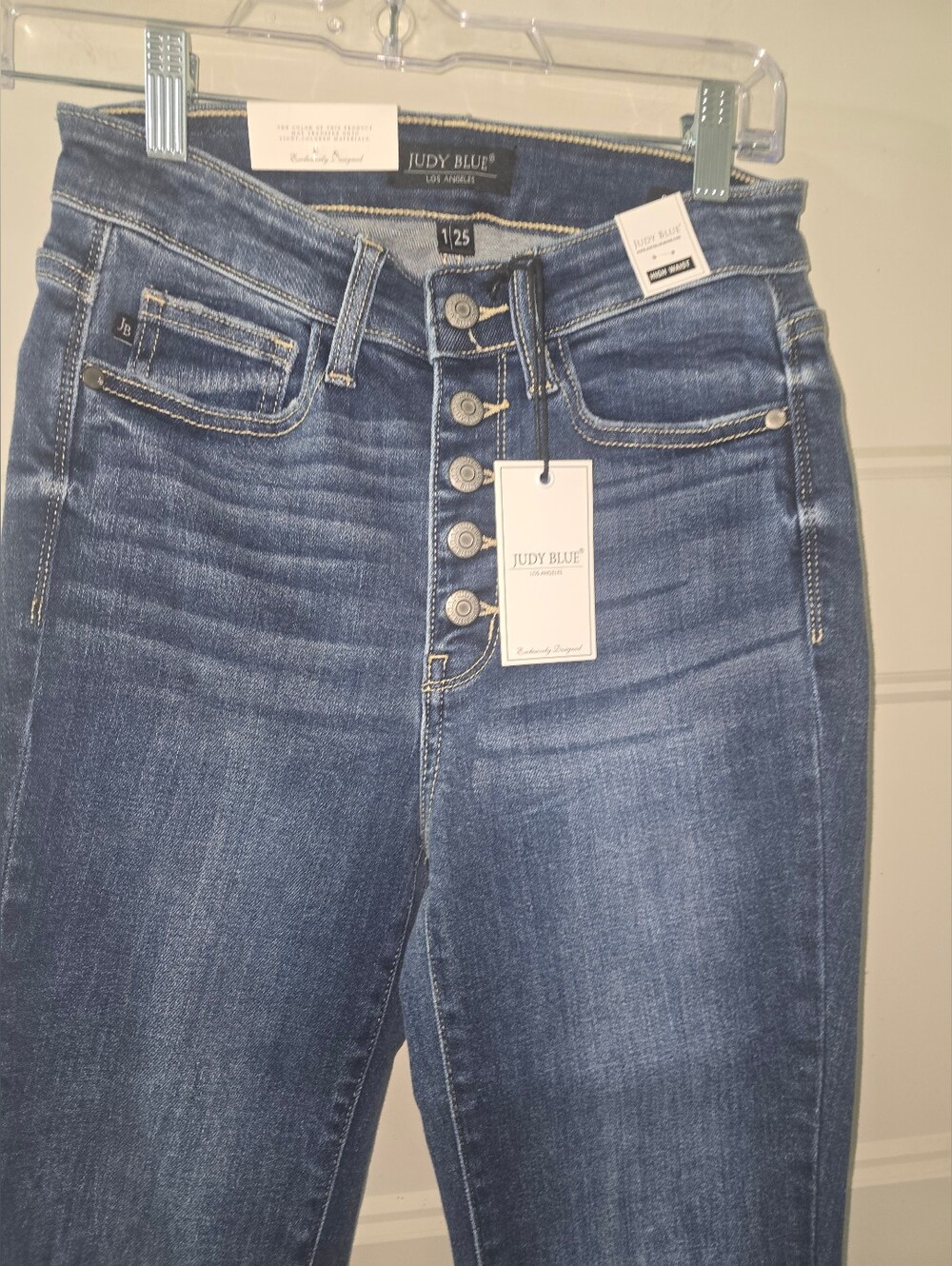 Judy Blue Blue High-waist Button-Fly Skinny Jeans NWT sz 1/25 - Picture 8 of 8